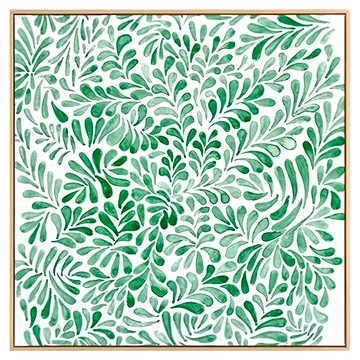 Boluo 菠蘿選畫所 水彩 綠葉滿滿 BFFD4405D  40 x 40cm  木色
