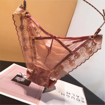 蕾絲內褲女性感低腰鏤空蝴蝶結舒適迷人誘惑女三角褲棉襠【步行者戶外生活館】