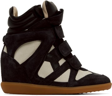 Isabel Marant 黑色 & 灰白色 Bekett 高帮运动鞋