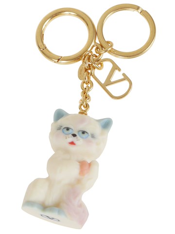 Valentino Garavani Key Ring Le Chat De La Maison Metallo/nylon
