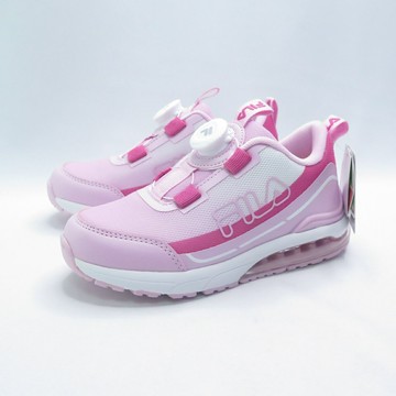 FILA 慢跑鞋 3J821Y551 中大童鞋 運動鞋 轉扣 免綁鞋帶 支撐 抗菌防臭 粉紅【iSport愛運動】