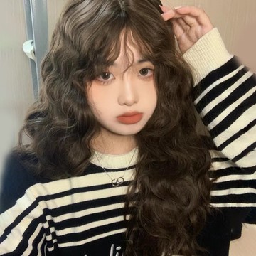 羊毛卷假發女中長發港風復古玉米燙蛋卷頭長發泡面假發全頭套式