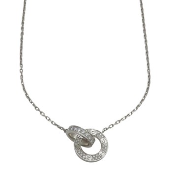 Cartier 卡地亞 18K白金 鑽石 Love 項鍊 B7216300 【二手名牌BRAND OFF】