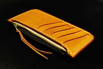 皮革拉鍊卡片夾零錢包 手工 真皮 城市探險家系列商品 CITY03CHA