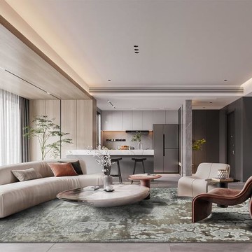 【山德力】斑駁工業風-300X400cm 布魯