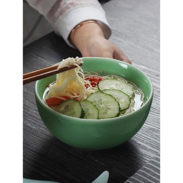 素面龍泉青瓷家用面碗湯碗大碗陶瓷拉面碗泡面碗家用骨瓷面碗中式