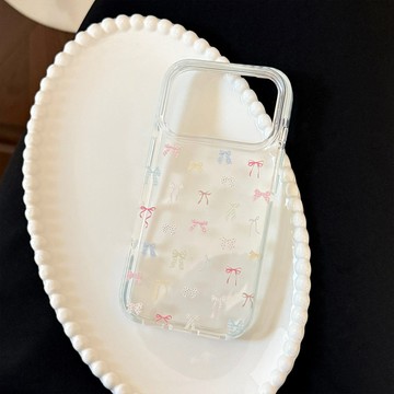 少女韓系ins風彩色蝴蝶結適用防摔手機殼 iphone17手機殼 16 15保護殼 簡約設計