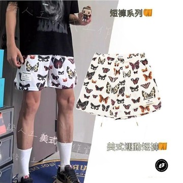 美式夏季籃球短褲男生不過膝寬鬆潮牌休閒四分網眼速幹運動訓練褲男士運動透氣排汗短褲 男士訓練籃球褲 男士寬鬆健身跑步短褲