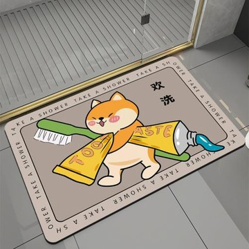 卡通可愛浴室地墊衛生間吸水墊軟硅廁所門口超防滑吸水家用地墊