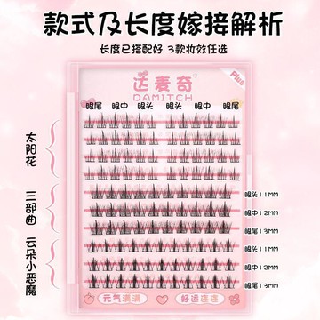 （爆款熱賣）（國際精品）【免運】假睫毛 單株假睫毛 5盒免運 10排3款plus版~假睫毛自粘細梗眼睫毛