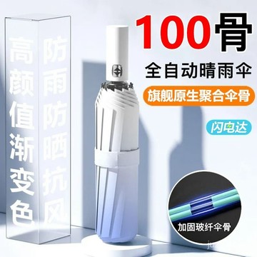 【桃園出貨🔥】學生雨傘漸變色高顔值ins全自動晴雨兩用太陽傘加大加固防曬遮陽