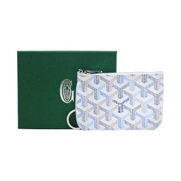 GOYARD SENAT NANO 塗料帆布零錢鑰匙包-極地藍