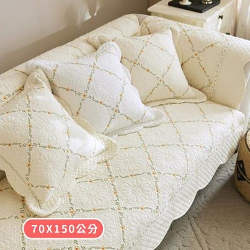 【BonBon naturel】雙人坐墊70X150公分_小清新純棉刺繡拼接防滑沙發墊(多款任選)