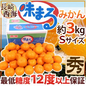 長崎 西海 ”味まるみかん” 秀品 小玉Sサイズ 約3kg 最低糖度12度保証 送料無料