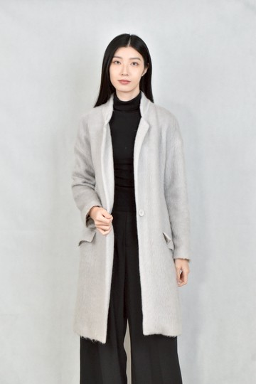 (L) max&co灰色長版外套