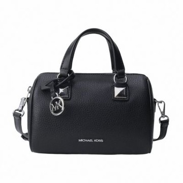 MICHAEL KORS  鵝卵石紋皮革兩用波士頓包(黑)mini款