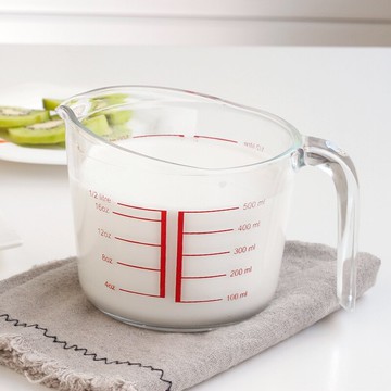 菲內克斯鋼化玻璃帶刻度量杯微波爐用加熱牛奶杯耐熱