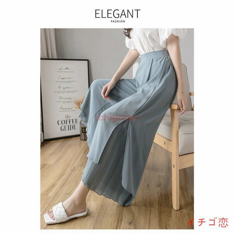 パンツ シフォンパンツ ワイドパンツ ガウチョパンツ レディース
