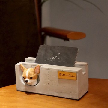 曙MUSE 吉娃娃名片座 創設計 台灣製 禮物 創意 居家擺飾 手機架