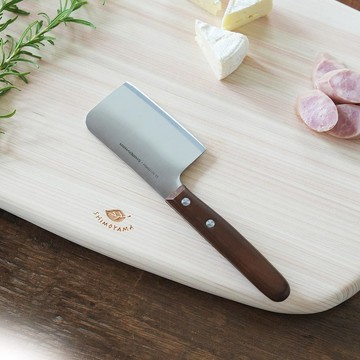 日本霜山 櫻桃木柄不鏽鋼寬刃小菜刀-19cm