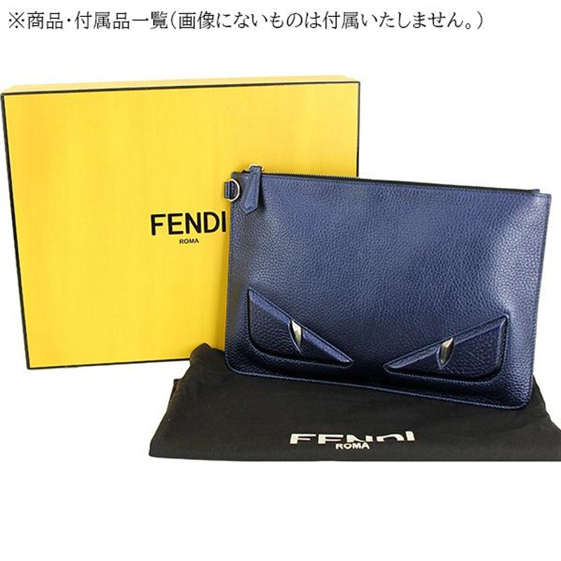 フェンディ FENDI クラッチバッグバッグ バグズ モンスター カーフ