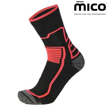 MICO 美麗諾羊毛健行襪 CA3027 (21) / 773黑-亮橘 (S-M)