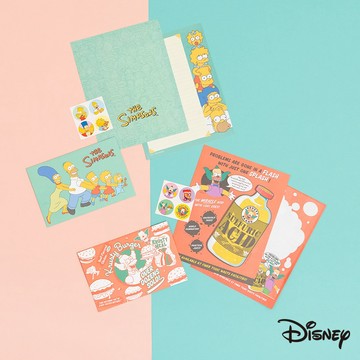 迪士尼｜韓貨｜辛普森家族信封套組 荷馬 美枝 霸子 花枝 奶嘴 小丑 信封 信紙 HMN004 文具旗艦店