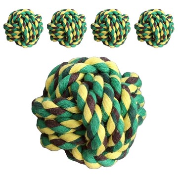 寵物夢工廠 棉繩球玩具  S(直徑6cm)  顏色隨機  5個