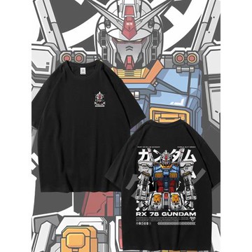 機動戰士短袖T恤男日系動漫衣服純棉夏季寬松潮流2025新款