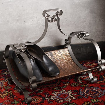 荷蘭手工鍛造紅銅木材架/書報雜誌架