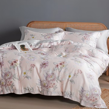 貝淇小舖 60支床包枕套3件組 夢妍 100%萊賽爾纖維  雙人  床包 + 枕套2入