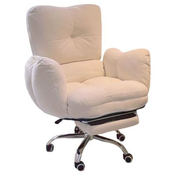 【LEZUN 樂尊】臥室電腦椅懶人沙發椅帶腳蹬