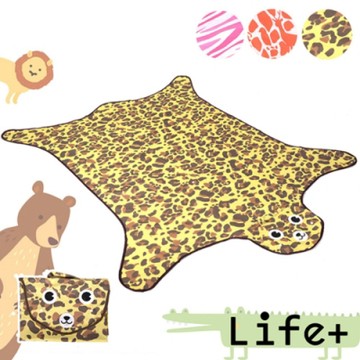 Life+ 動物叢林 造型野餐墊/遊戲墊_加大款 (褐色_豹紋)