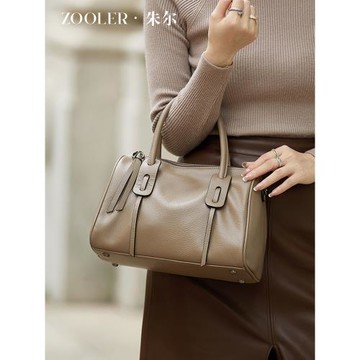 朱爾復古真皮手提包時尚大容量包包女2026新款秋冬軟皮女士枕頭包