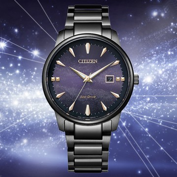 CITIZEN 星辰 PAIR Hebe廣告款 紫色天川銀河 光動能腕錶-39.2mm BM7595-89X