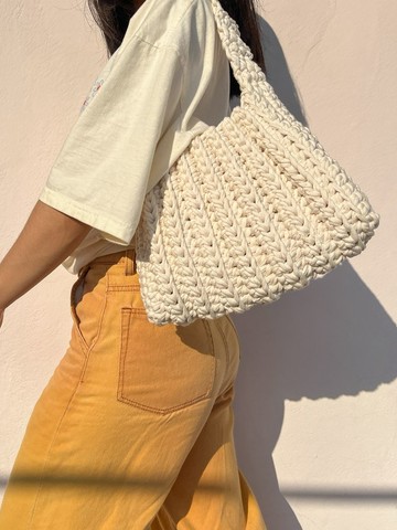 T Shoulder Crochet Bag, T-shirt Yarn
