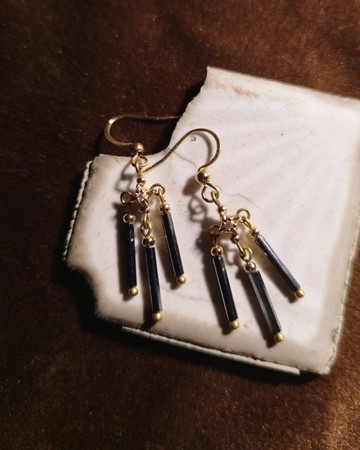 鋯石垂墜耳環 / 四芒星