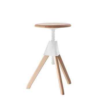 Jerry 轉圈圈升降凳（原木白）