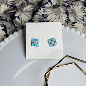 花磚物語 青檸蘇打 花磚 手繪熱縮片 耳環