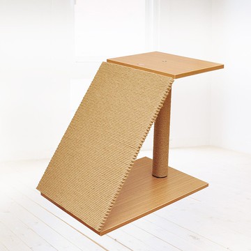 【MOMOCAT】C01b手工斜坡貓抓板跳台 - 兩款木色