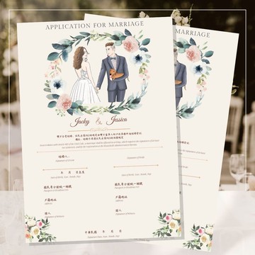 【26款】結婚書約插畫設計 | 電子檔 | 喜帖 | 婚禮小物 | 似顏繪