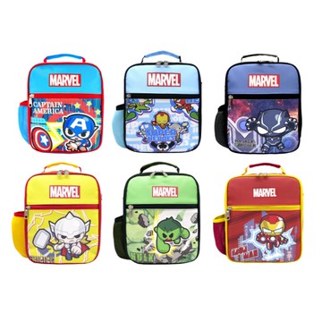 *漫威Marvel 英雄系列便當袋(附長背帶)-美國隊長/綠巨人浩克/雷神索爾/復仇者聯盟/黑豹/鋼鐵人