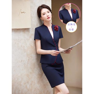 職業裝女套裝女神范高端短袖高級珠寶店美容院店長工作服高端女夏