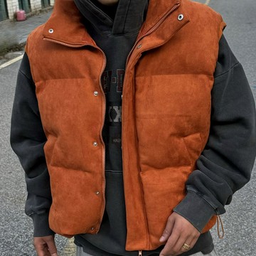 正韓奢華水洗麂皮襯墊立領背心外套 2色 YUPPIE 預購商品 1222