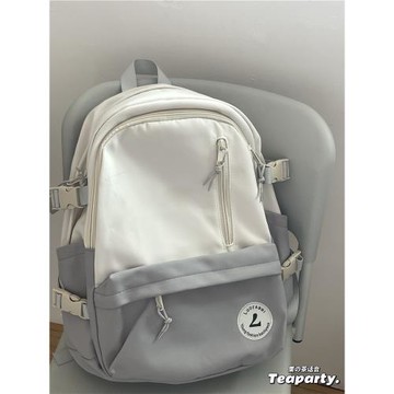 茶話會日系ins風休閑書包 初中高中大學生雙肩包女生百搭電腦背包