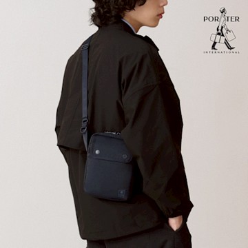 PORTER INTERNATIONAL - 粗曠質感CAP斜背包 (M) - 深藍