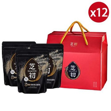【芝初】8倍細高鈣黑芝麻粉袋裝3入禮盒x12組