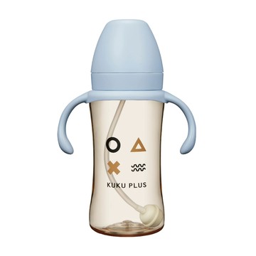 KU.KU Duckbill 酷咕鴨 KUKU PLUS 純真之瞳寛口PPSU成長奶瓶  晨曦藍  1個  300ml
