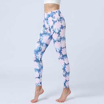 任-【ALLK 歐楷】促銷 印花韻律瑜珈褲 圖片色(尺寸L-XL/中大尺碼/運動/健身)