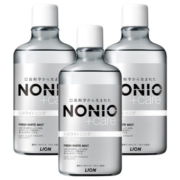 LION 獅王 NONIO 終結口氣漱口水 晶燦亮白  600ml  3瓶